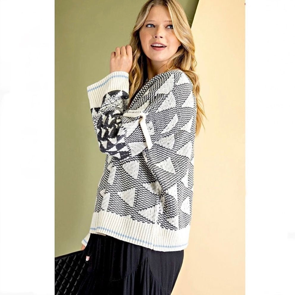 Easel Geometric knit sweater.