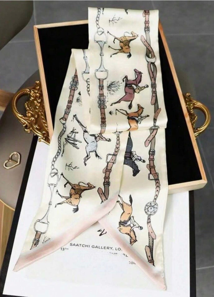 Silk Horse Print Scarf