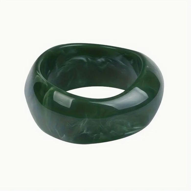 Green Marbled Resin Bangle