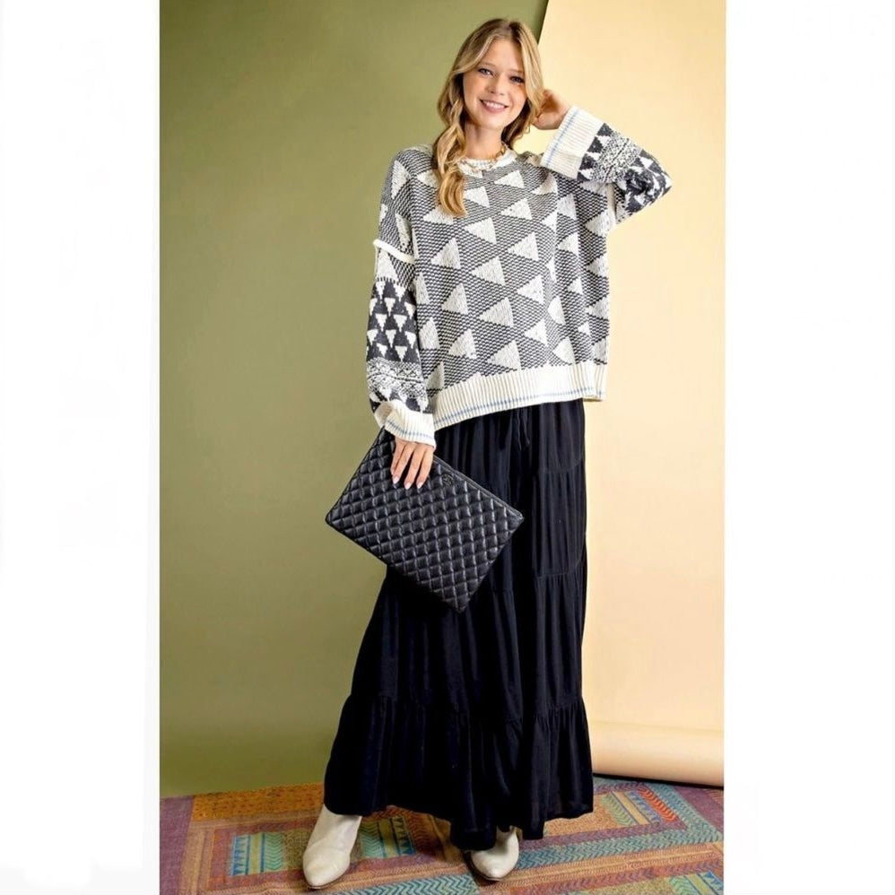 Easel Geometric knit sweater.